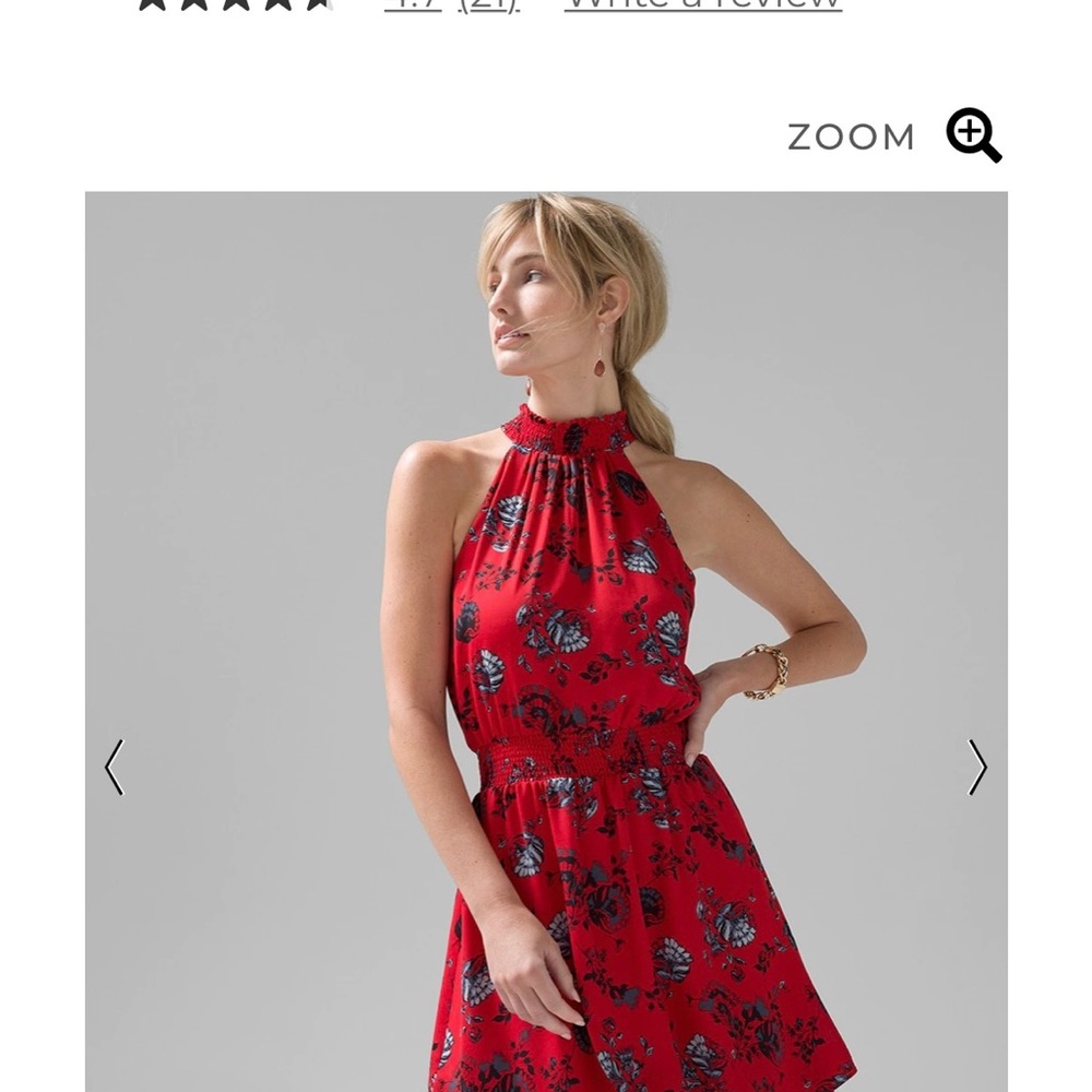 White House Black Market, Smocked Waist Halter Dress, Size 14, new with tags